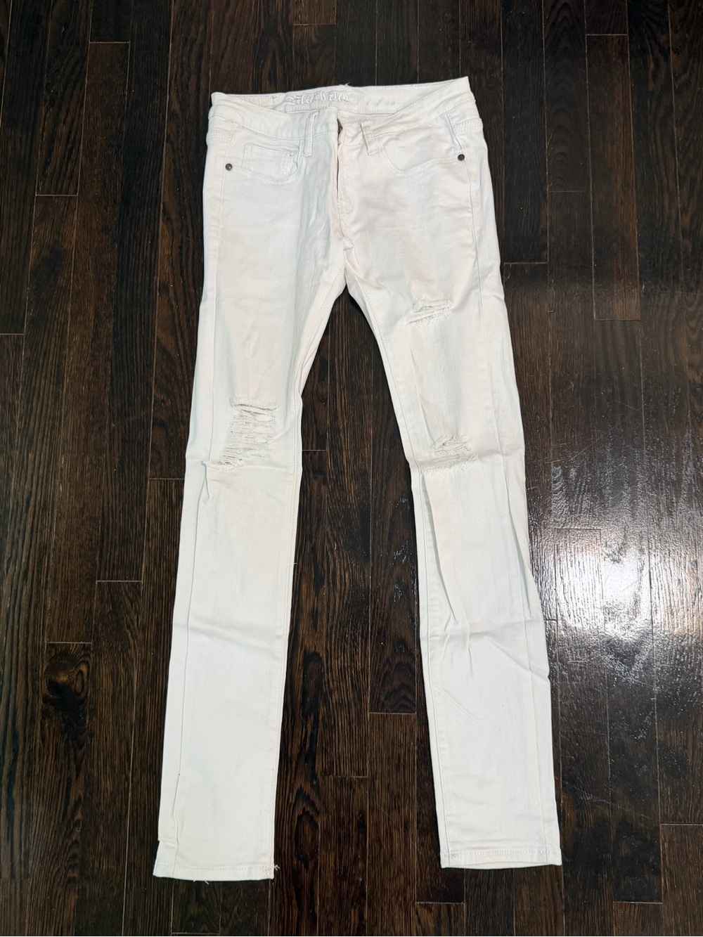 Machine White Skinny Ripped Jeans